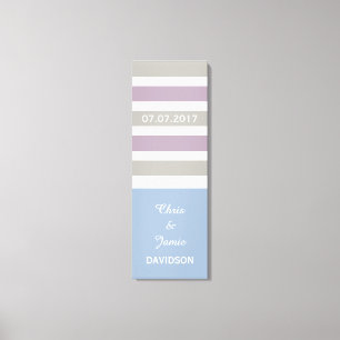 Stripes Pattern custom size & text wrapped canvas Print