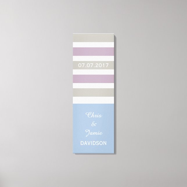 Stripes Pattern custom size & text wrapped canvas Print (Front)