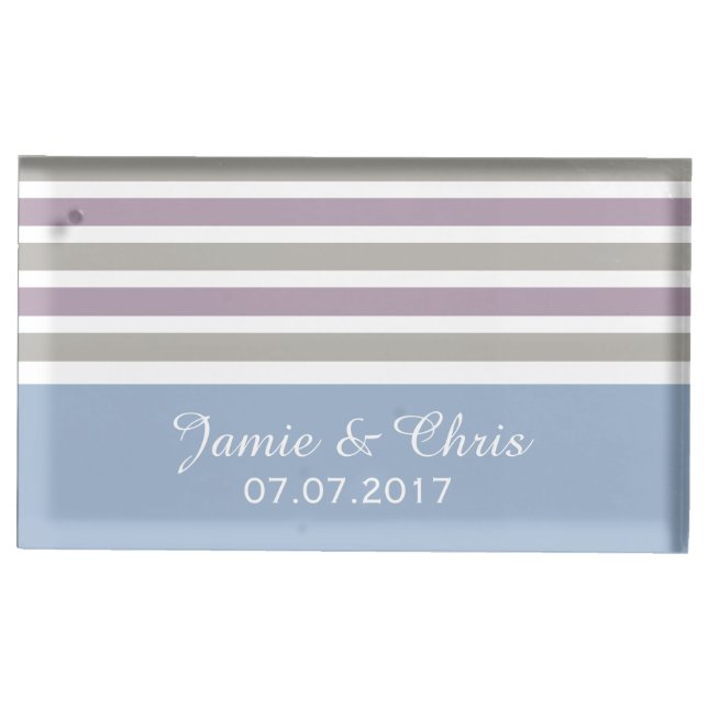 Stripes Pattern custom table card holder (Front)
