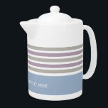 Stripes Pattern custom teapot<br><div class="desc">Change the text field to what you want. You can also change the font and its size and color by using the "Customize it" function,  as well as add more text fields if you wish. See my store for more items with,  and color choices of,  this design.</div>