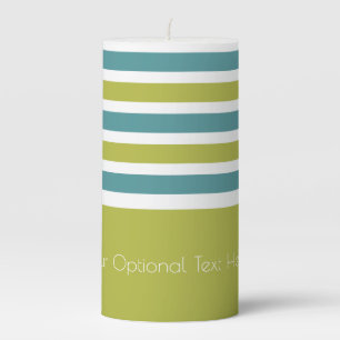 Stripes Pattern custom text pillar candles