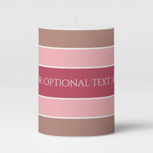 Stripes Pattern custom text pillar candles