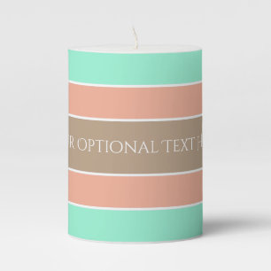 Stripes Pattern custom text pillar candles