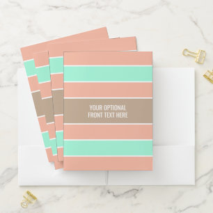 Stripes Pattern custom text pocket folders