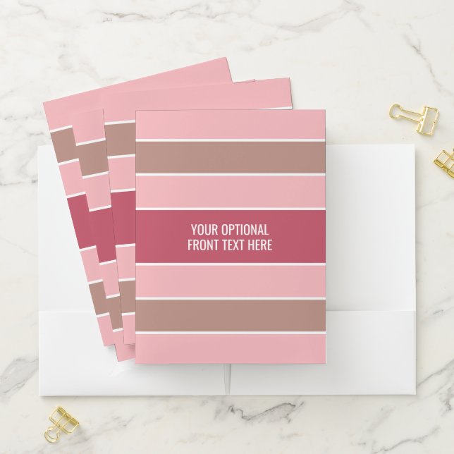 Stripes Pattern custom text pocket folders (In Situ)