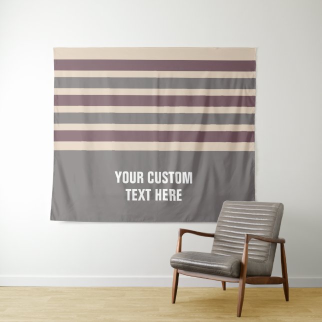 Stripes pattern custom text tapestries (In Situ (Horizontal))