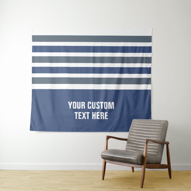 Stripes pattern custom text tapestries (In Situ (Horizontal))