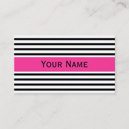 Stripes Pattern narrow black  your backg  text Business Card