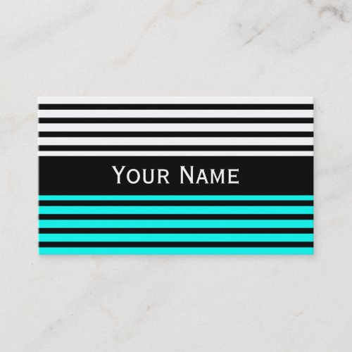 Stripes Pattern narrow black  your backg  text Business Card