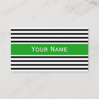 Stripes Pattern narrow black + your backg. & text Business Card