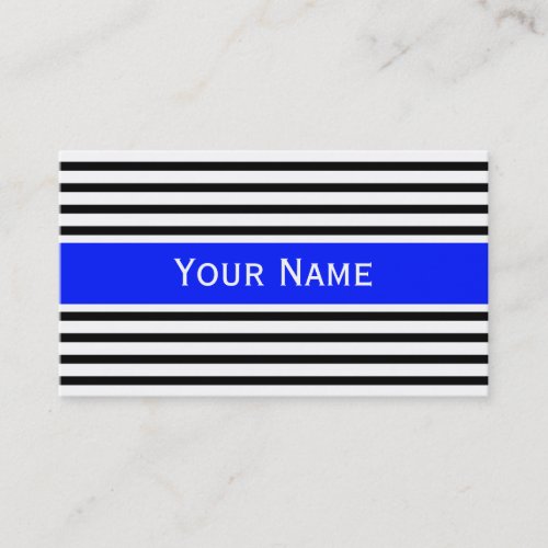 Stripes Pattern narrow black  your backg  text Business Card