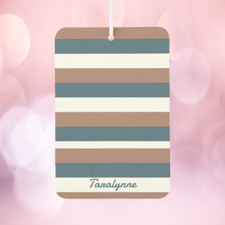 Stripes Pattern Personalize Brown Teal White Air Freshener