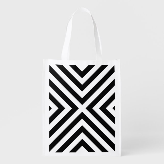 Stripes Pattern Reusable Grocery Bag (Front)