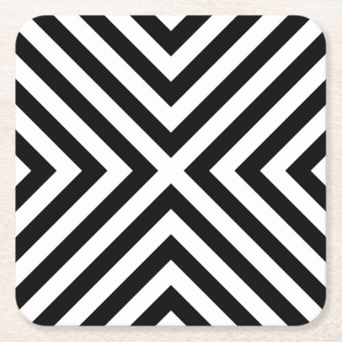 Stripes Pattern Square Paper Coaster