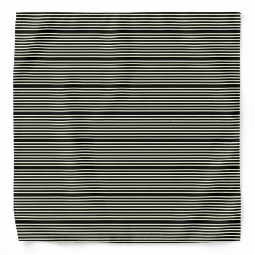 Stripes pattern two tone black cream bandana