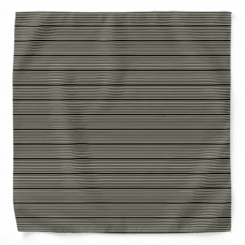 Stripes pattern two tone black cream bandana