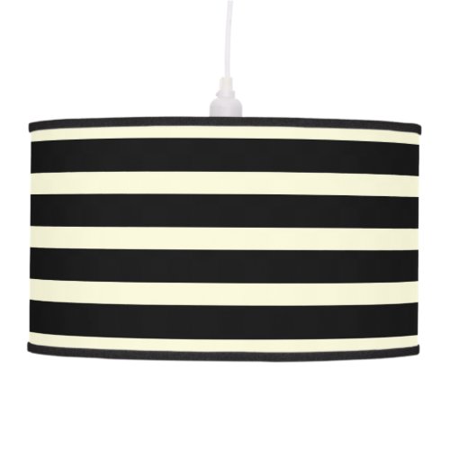 Stripes pattern two tone black cream pendant lamp