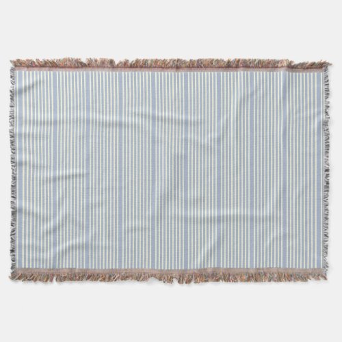 Stripes pattern two tone blue cream throw blanket