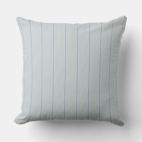 Stripes pattern two tone blue cream throw pillow