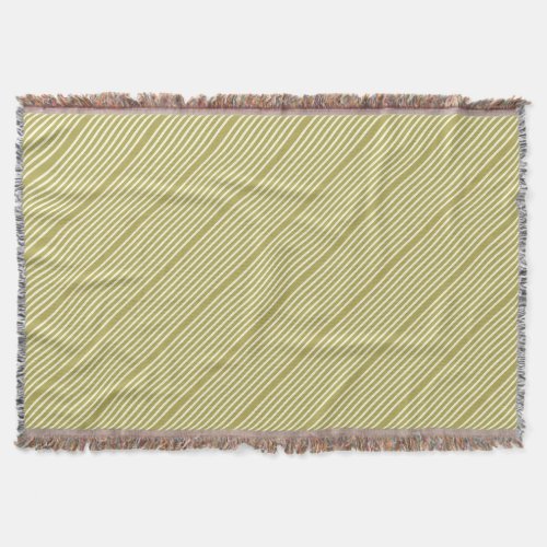 Stripes pattern two tone green cream throw blanket