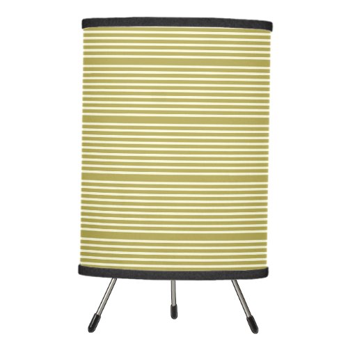 Stripes pattern two tone green cream tripod lamp