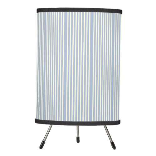 Stripes pattern two tone light blue cream tripod lamp