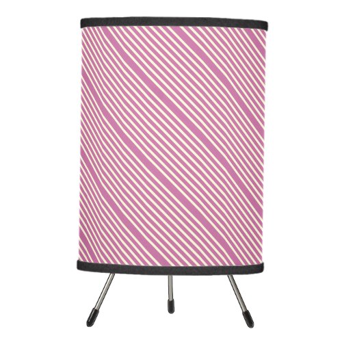 Stripes pattern two tone light pink cream tripod lamp