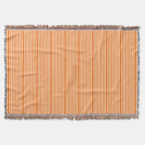 Stripes pattern two tone orange cream throw blanket