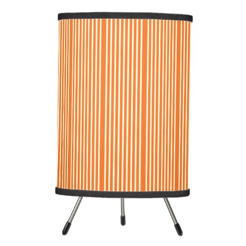 Stripes pattern two tone orange cream tripod lamp