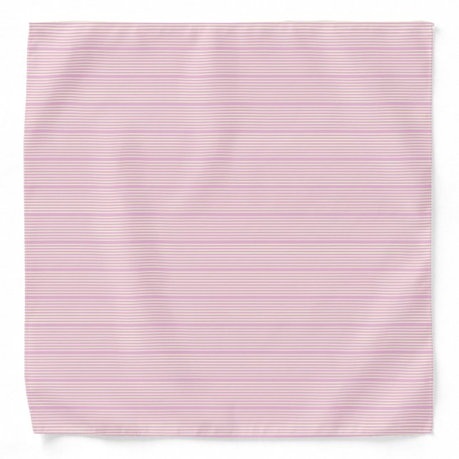 Stripes pattern two tone pink cream bandana (Front)