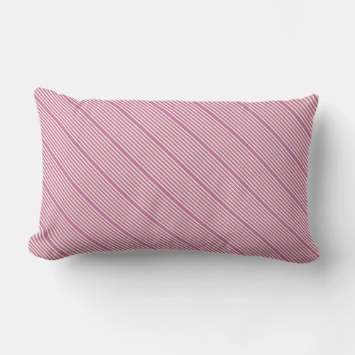 Stripes pattern two tone pink cream lumbar pillow