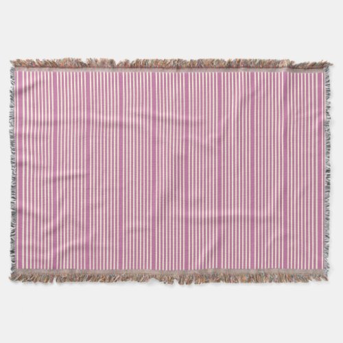 Stripes pattern two tone pink cream throw blanket