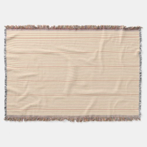 Stripes pattern two tone pink cream throw blanket