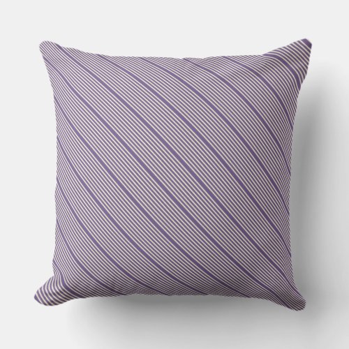 Stripes pattern two tone purple cream throw pillow