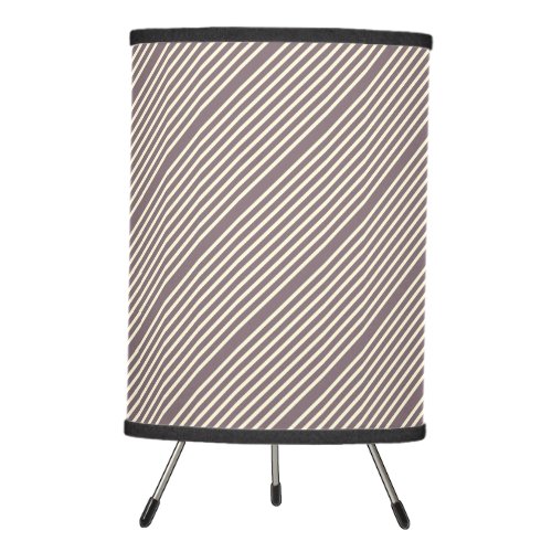 Stripes pattern two tone purple cream tripod lamp