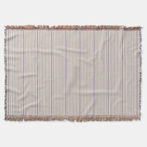 Stripes pattern two tone purple lilac cream throw blanket