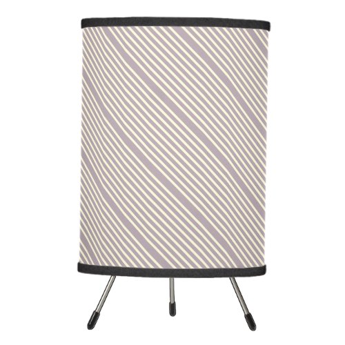 Stripes pattern two tone purple lilac cream tripod lamp