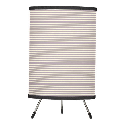 Stripes pattern two tone purple lilac cream tripod lamp