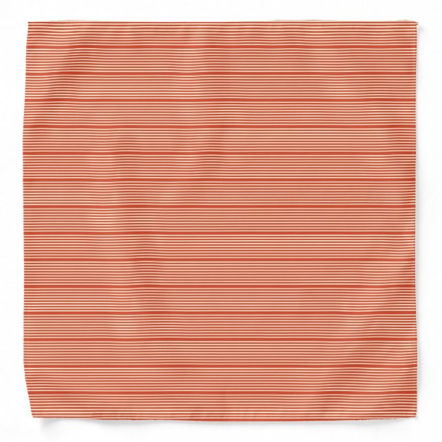 Stripes pattern two tone red cream bandana (Front)