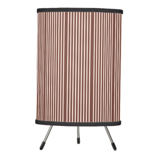 Stripes pattern two tone warm brown pastel pink tripod lamp