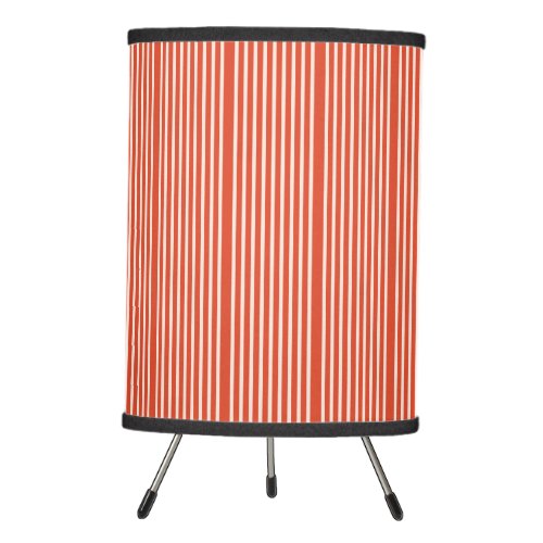 Stripes pattern two tone warm red pastel pink tripod lamp