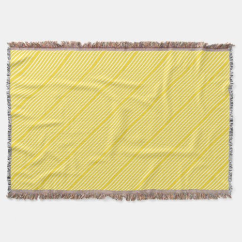 Stripes pattern two tone yellow cream throw blanket