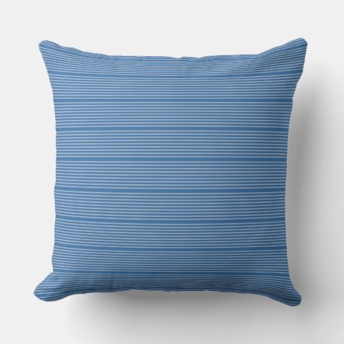 Stripes pattern two tones of blue throw pillow