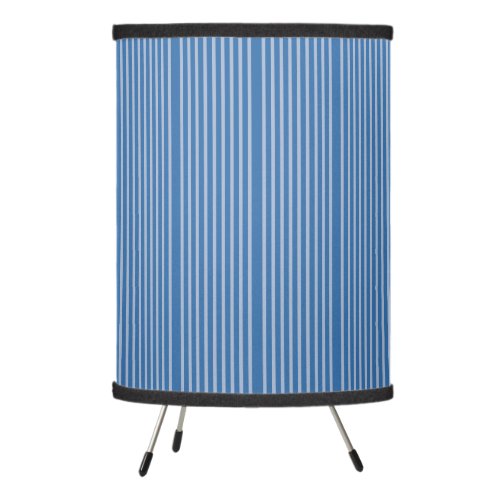 Stripes pattern two tones of blue tripod lamp