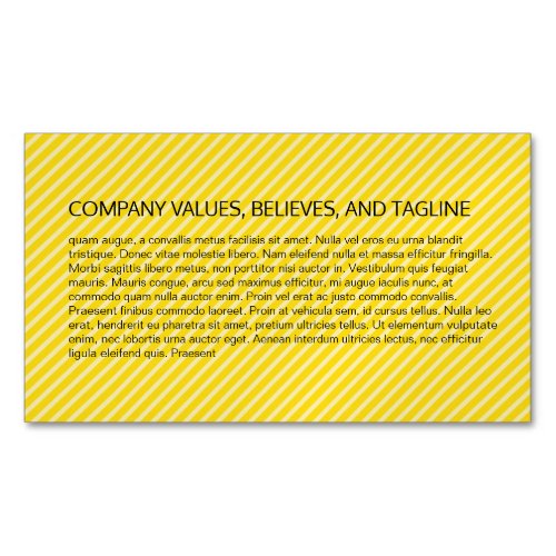 Stripes Pattern Yellow Business Card Magnet