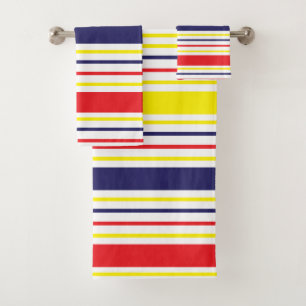Stripes Patterns Colorful Summer Modern Bath Towel Set