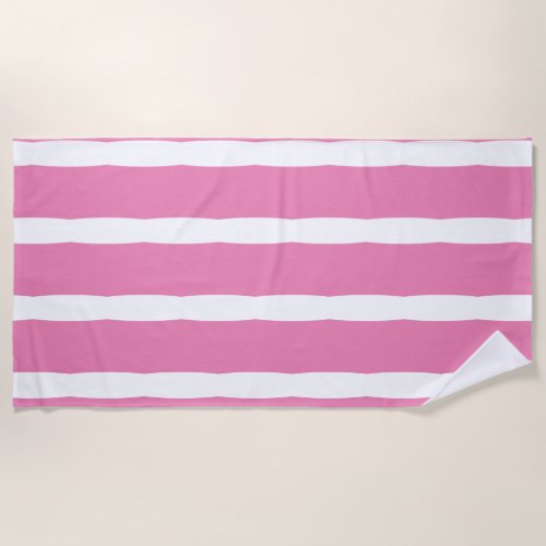 Stripes Patterns Pink White Modern Cute Girly Beach Towel