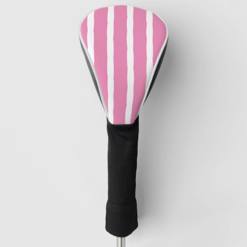 Stripes Patterns Pink White Modern Cute Girly  Golf Head Cover