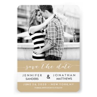 Modern Beige Stripes Save the Date Cards