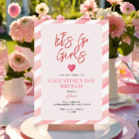 Stripes Pink Galentine's Day Dinner Valentine